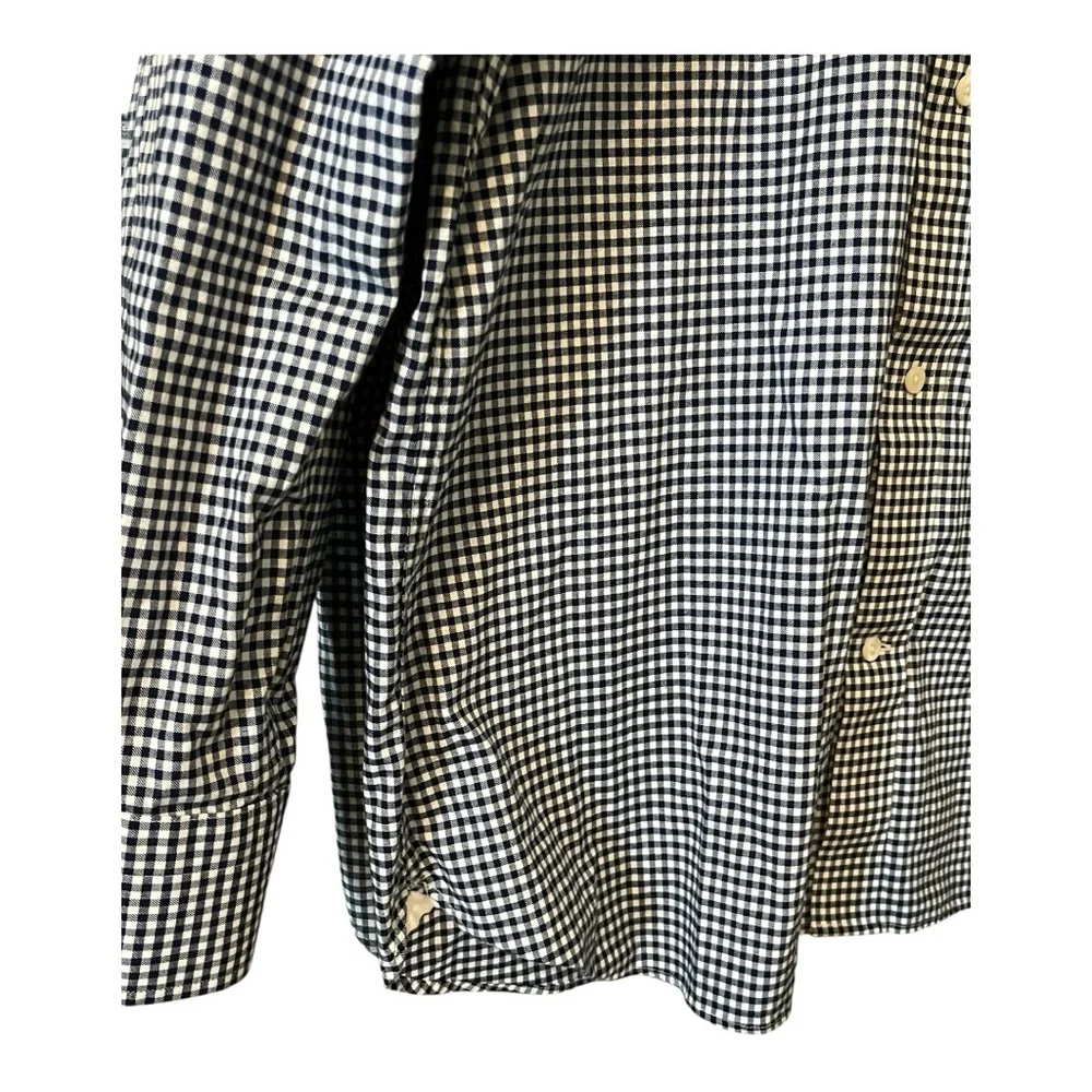 Banana Republic Slim Fit Navy Gingham‎ Plaid Oxford Shirt XL Tall